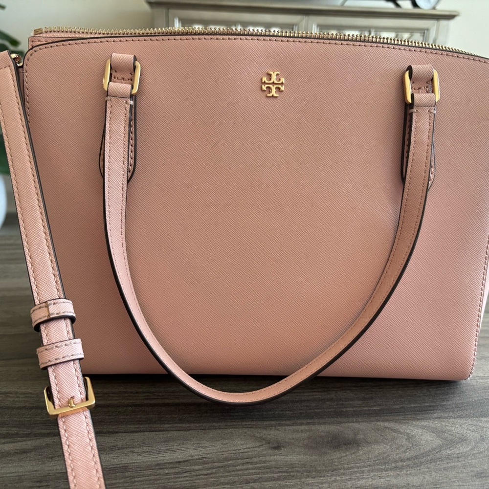 Tory Burch Pink Shoulder Bag with Gold Hardware